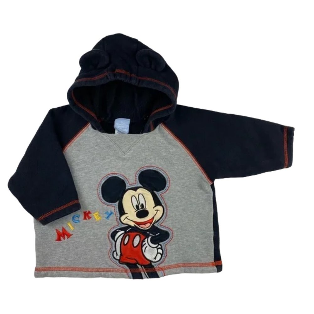 Disney Mickey Mouse 3D Ears Sweatshirt Hoodie Size 24 M - Picture 8 of 9